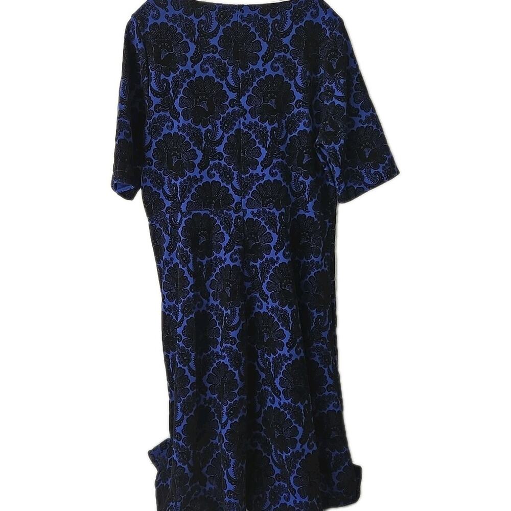 Lands' End Woven‎ Velvet Floral Dress 18 Burnout Blue XL Whimsigoth Fairy Grunge - Picture 6 of 9